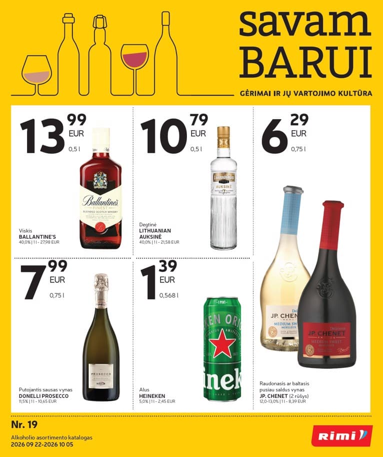 Alkoholinių gėrimų asortimento katalogas Nr. 19